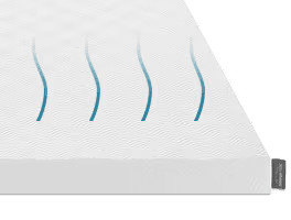 3 inch cloud topper with blue waves demonstrating breathability