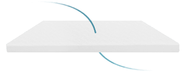An illustration showing the breathability of the 3 inch cloud topper